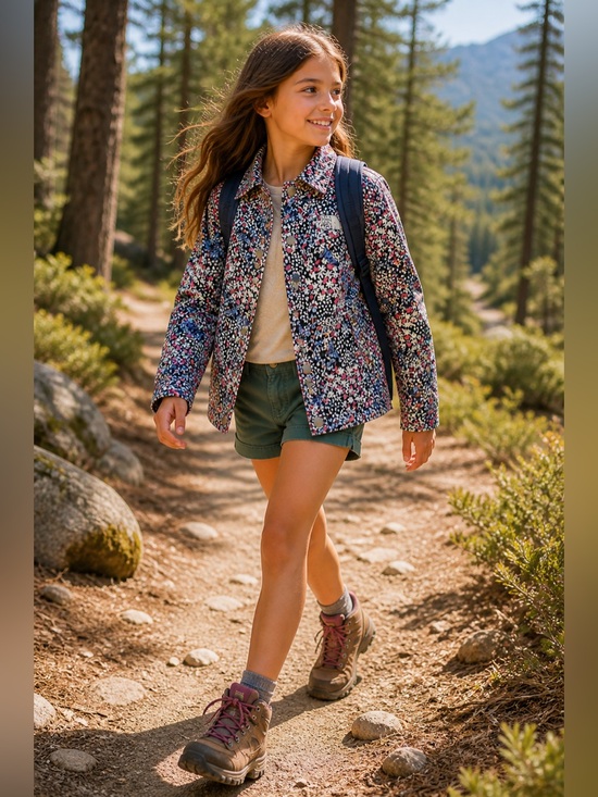 The North Face Other - The North Face Floral Jacket Girls | Lightweight Button Up Coat Outdoor Hiking